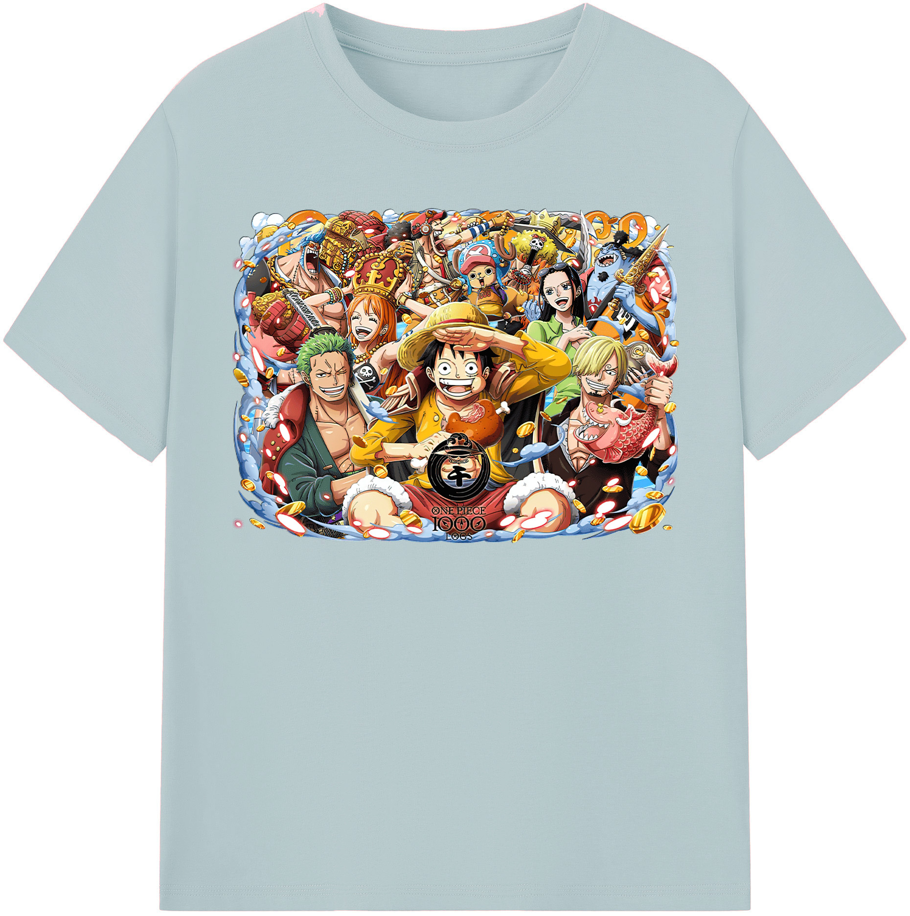 ワンピース モンキー・D・ルフィ ONE PIECE Monkey D. Luffy 綿100％半袖Tシャツ（フロントプリント）